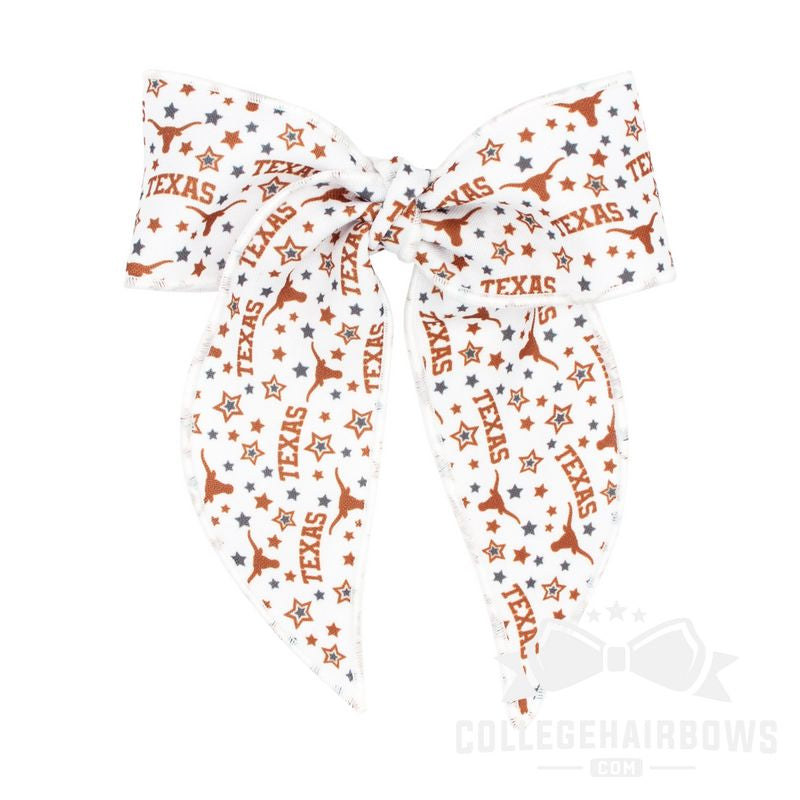 University of Texas Medium Logo Print Knot Bowtie with Tails