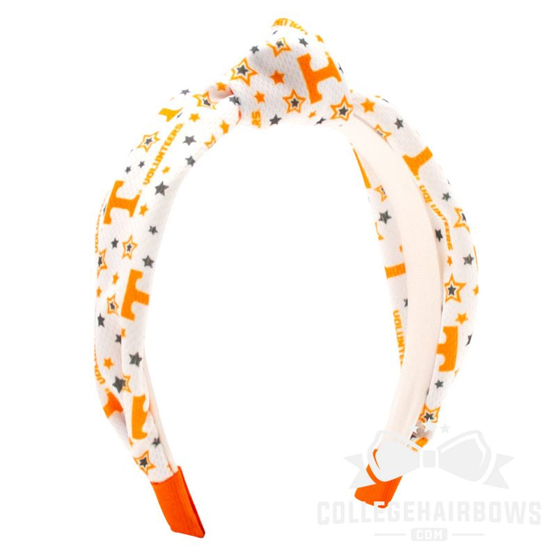 University of Tennessee Logo Print Soft Ripple-Textured Knot Wrap Headband