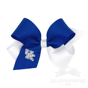 University of Kentucky Medium Two-tone Embroidered Grosgrain Hair Bow