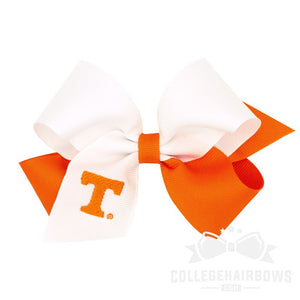 University of Tennessee Medium Two-tone Embroidered Grosgrain Hair Bow