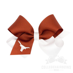 University of Texas Medium Two-tone Embroidered Hair Bow