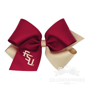 Florida State King Two-tone Grosgrain Hair Bow with Embroidered Logo