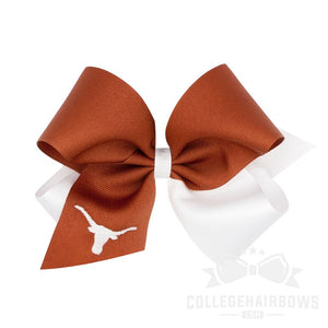 University of Texas King Two-tone Hair Bow with Embroidered Logo