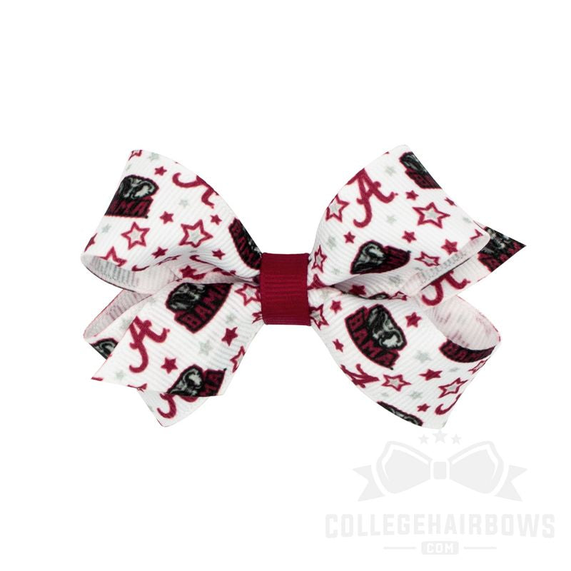 Alabama Mini Signature Collegiate Logo Print Grosgrain Hair Bow