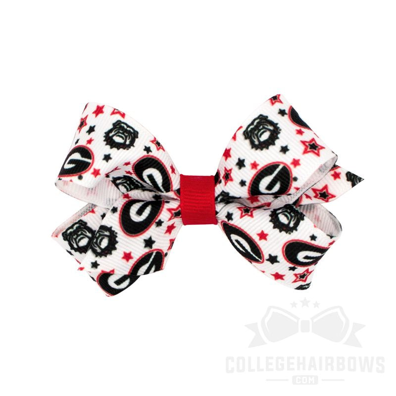 Georgia Mini Signature Collegiate Logo Print Grosgrain Hair Bow
