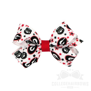 Georgia Mini Signature Collegiate Logo Print Grosgrain Hair Bow