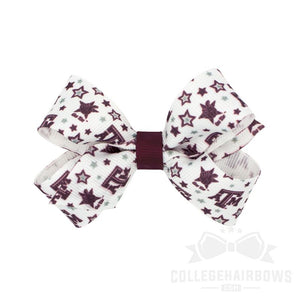 Texas A&M Mini Signature Logo Print Grosgrain Hair Bow