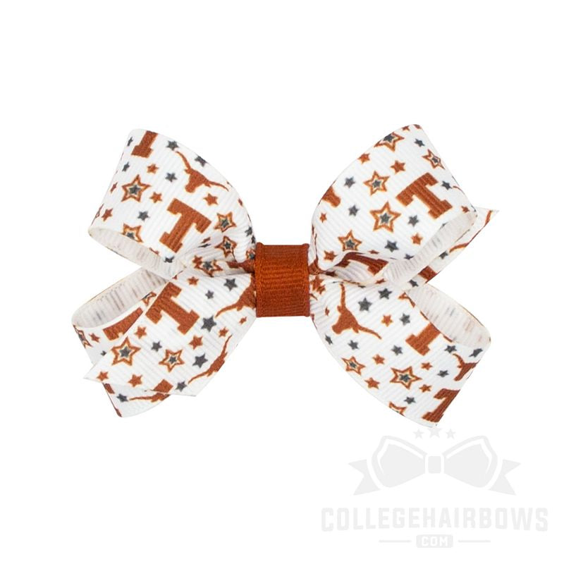 University of Texas Mini Signature Collegiate Logo Print Grosgrain Hair Bow