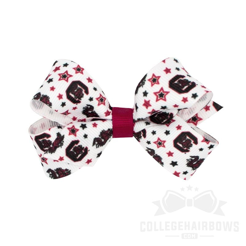 South Carolina Mini Signature Collegiate Logo Print Grosgrain Hair Bow