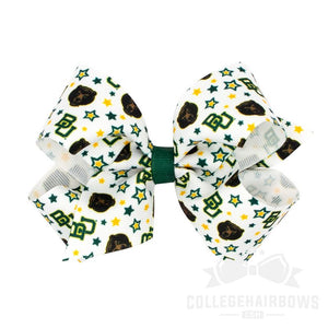 Baylor Medium Logo Print Grosgrain Hair Bow