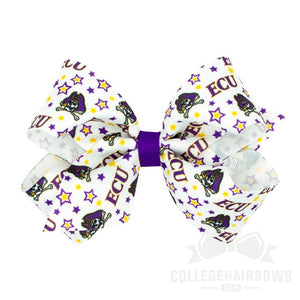 Eastern Carolina Medium Logo Print Grosgrain Hair Bow