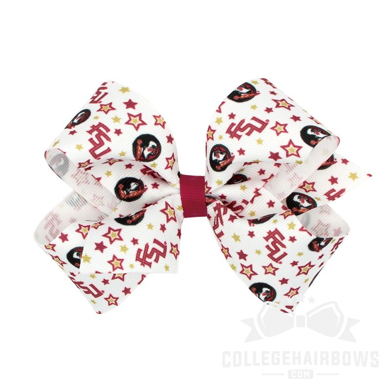 Florida State Medium Logo Print Grosgrain Hair Bow