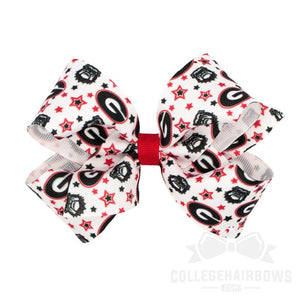 Georgia Medium Logo Print Grosgrain Hair Bow