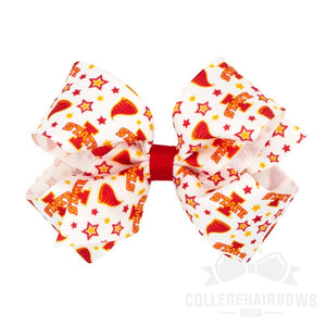 Iowa State Medium Logo Print Grosgrain Hair Bow