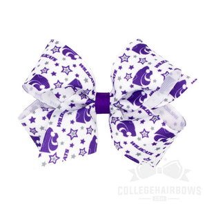 Kansas State Medium Logo Print Grosgrain Hair Bow