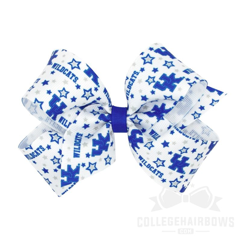 Kentucky Medium Logo Print Grosgrain Hair Bow