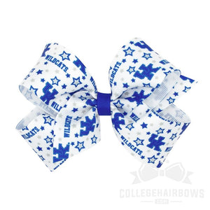 Kentucky Medium Logo Print Grosgrain Hair Bow
