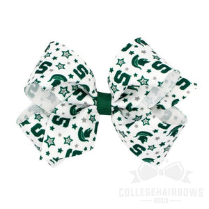 Michigan State Medium Logo Print Grosgrain Hair Bow