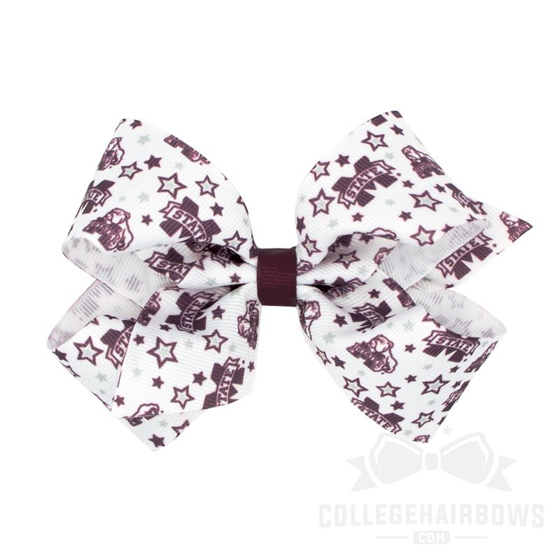 Medium Signature Collegiate Logo Print Grosgrain Hair Bow