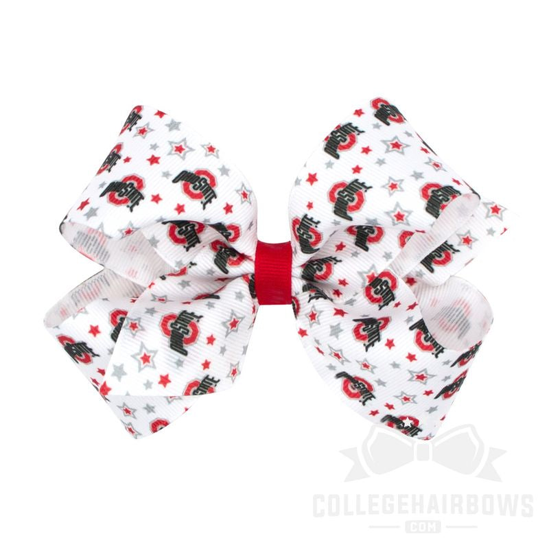 Ohio State Medium Logo Print Grosgrain Hair Bow