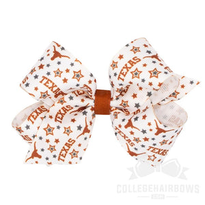 University of Texas Medium Logo Print Grosgrain Hair Bow