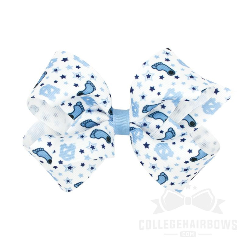 Medium Signature Collegiate Logo Print Grosgrain Hair Bow