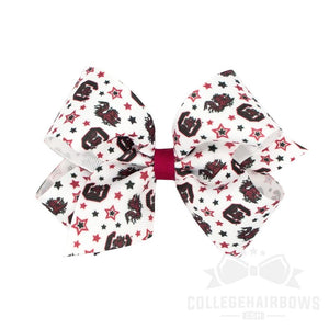 South Carolina Medium Logo Print Grosgrain Hair Bow