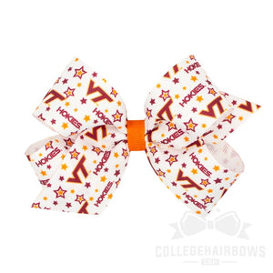 Virginia Tech Medium Logo Print Grosgrain Hair Bow