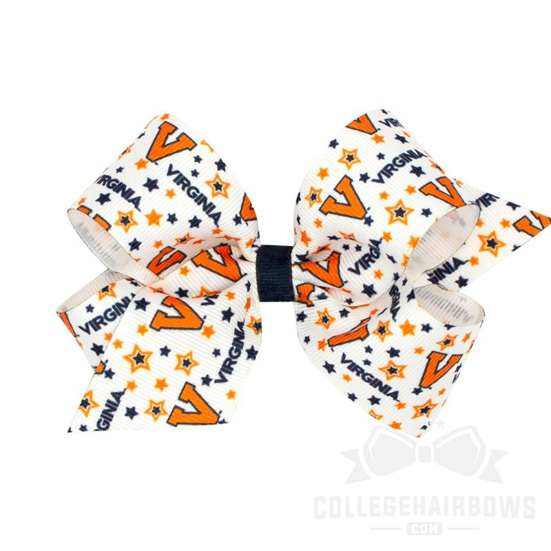 Medium Signature Collegiate Logo Print Grosgrain Hair Bow