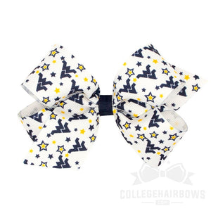 West Virginia Medium Logo Print Grosgrain Hair Bow