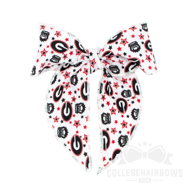 Georgia Medium Logo Print Knot Bowtie with Tails