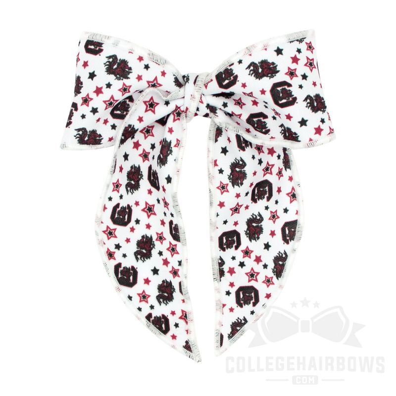 South Carolina Medium Signature Logo Print Fabric Bowtie With Knot and Tails