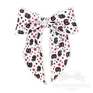 South Carolina Medium Signature Logo Print Fabric Bowtie With Knot and Tails