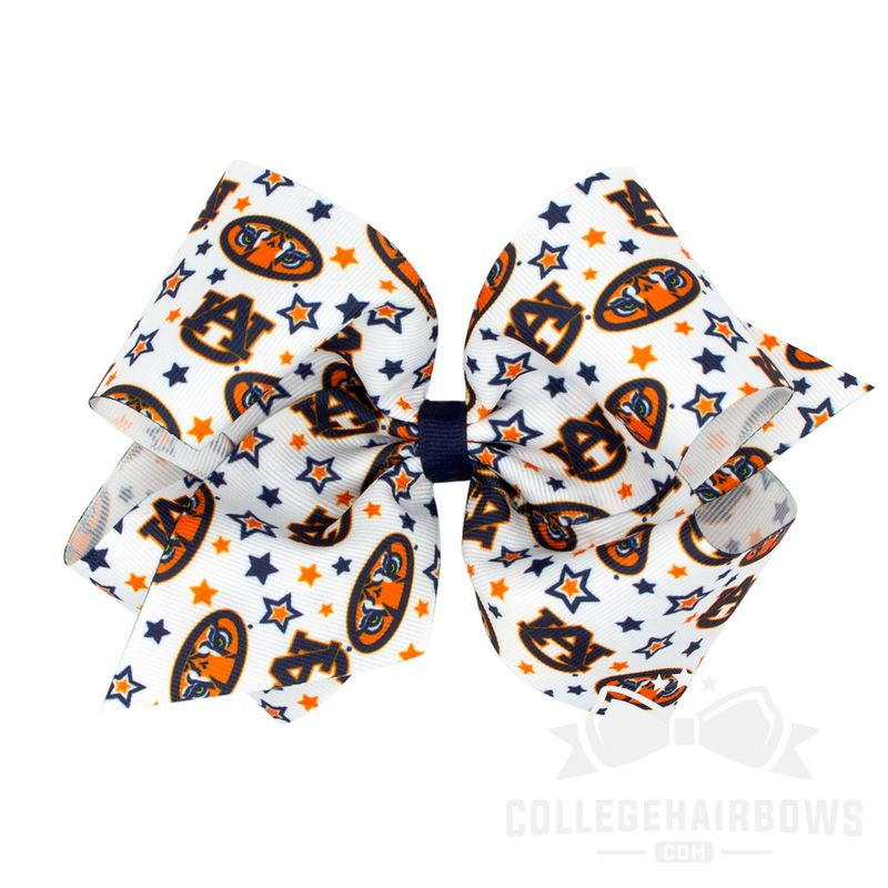 Auburn King Logo Print Grosgrain Hair Bow