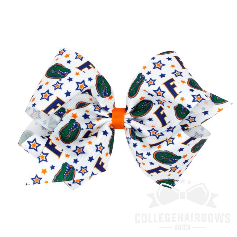 Florida King Logo Print Grosgrain Hair Bow
