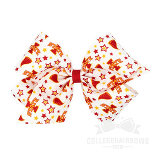 Iowa State King Logo Print Grosgrain Hair Bow