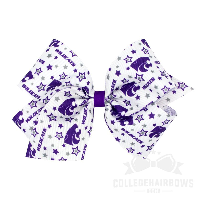 Kansas State King Signature Logo Print Grosgrain Hair Bow