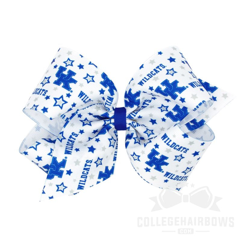 Kentucky King Logo Print Grosgrain Hair Bow