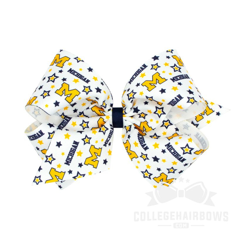 University of Michigan King Signature Logo Print Grosgrain Hair Bow