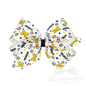 University of Michigan King Signature Logo Print Grosgrain Hair Bow