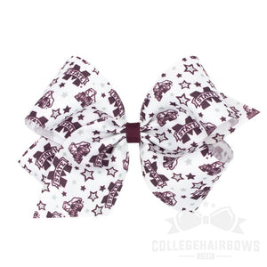 Mississippi State King Logo Print Grosgrain Hair Bow