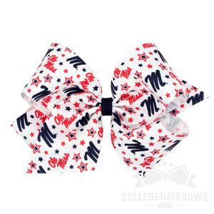 Ole Miss King Logo Print Grosgrain Hair Bow