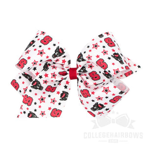 North Carolina State King Logo Print Grosgrain Hair Bow
