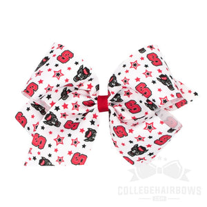 North Carolina State King Signature Logo Print Grosgrain Hair Bow