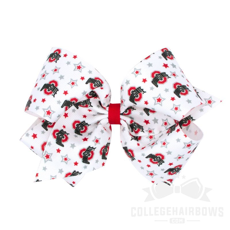 Ohio State King Logo Print Grosgrain Hair Bow