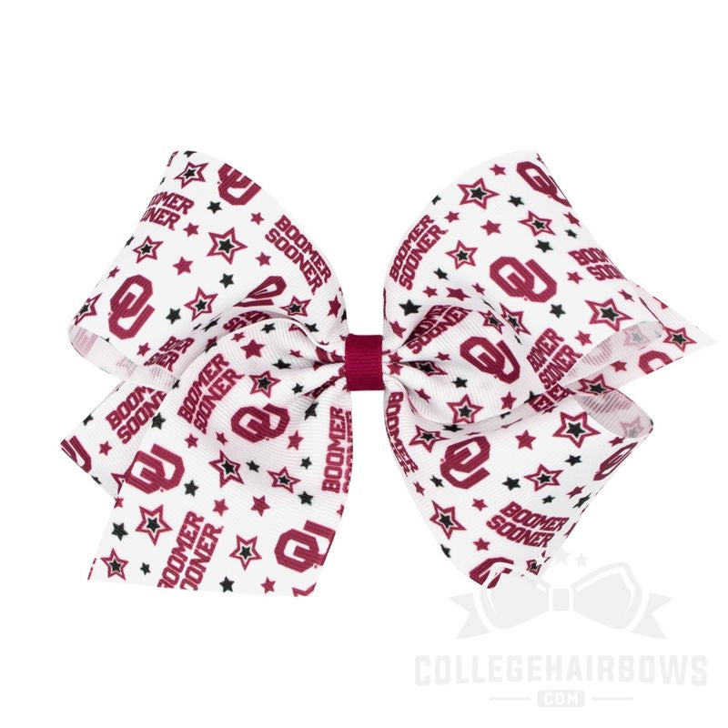 Oklahoma King Logo Print Grosgrain Hair Bow