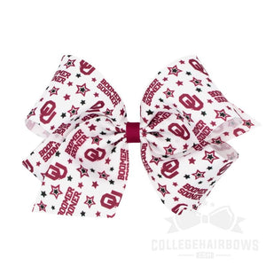 University of Oklahoma King Signature Logo Print Grosgrain Hair Bow