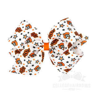 Oklahoma State King Signature Logo Print Grosgrain Hair Bow