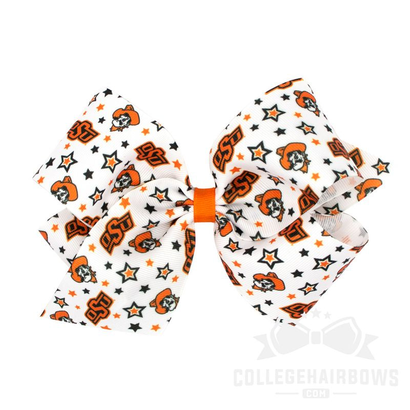 Oklahoma State King Logo Print Grosgrain Hair Bow