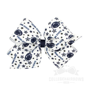 Penn State King Signature Logo Print Grosgrain Hair BoW